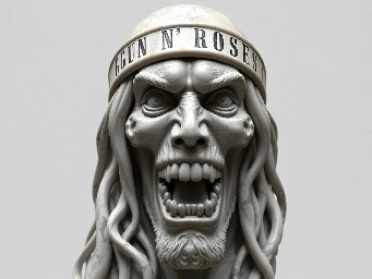 generate a sculpture based on how welcome to the jungle by guns n’ roses sounds