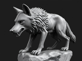 Wolf sculpture