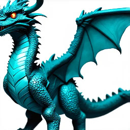 the Netherwing dragon. Majestic pose, sharp details on horns and glowing eyes