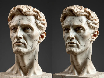 Escultura 3D detallada y real de Eduardo Abaroa  con suaves texturas de bronce, que captura detalles intrincados de los rasgos faciales y la postura dinámica.