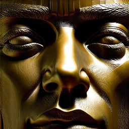 Escultura 3D detallada y real de Eduardo Abaroa  con suaves texturas de bronce, que captura detalles intrincados de los rasgos faciales y la postura dinámica.