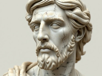 Escultura 3D detallada y real de Eduardo Abaroa  con suaves texturas de bronce, que captura detalles intrincados de los rasgos faciales y la postura dinámica.